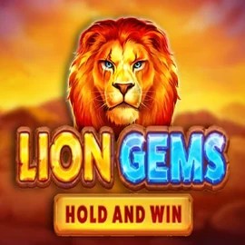 Lion Gems Hold and Win slot logo by Playson at Fugu Casino