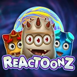 Reactoonz slot logo by Play'n GO at Fugu Casino